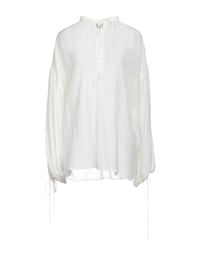 Shop Liu •jo Woman Top White Size 6 Acetate, Silk