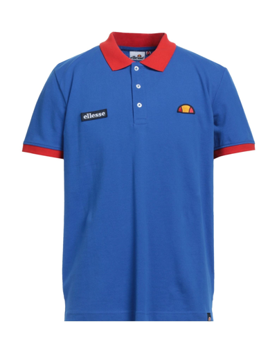 Shop Ellesse Man Polo Shirt Bright Blue Size S Cotton, Elastane