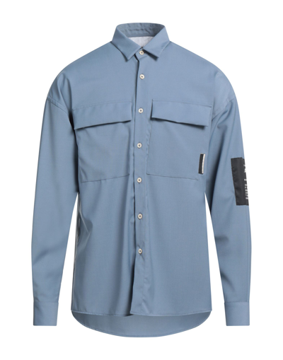 Shop Low Brand Man Shirt Slate Blue Size 2 Virgin Wool, Polyester, Elastane