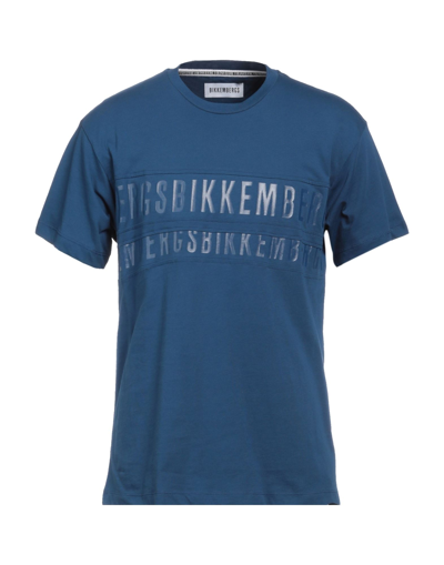 Shop Bikkembergs Man T-shirt Blue Size S Cotton, Elastane