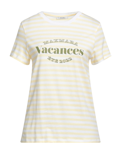 Shop Max Mara Woman T-shirt Yellow Size Xs Cotton