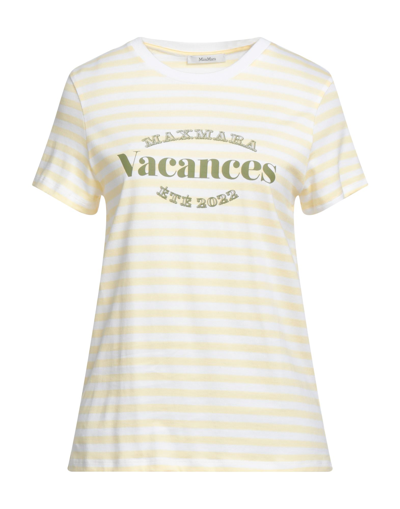 Max Mara Printed T-shirt In Yellow
