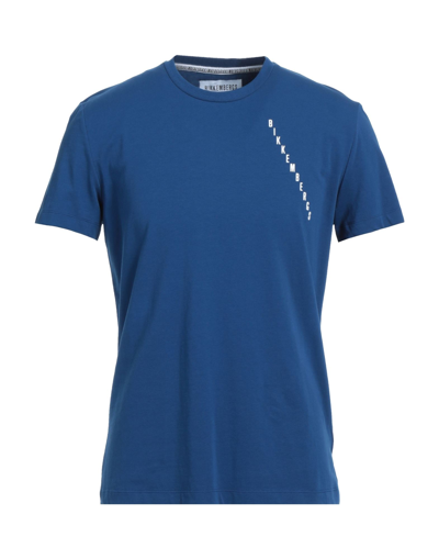 Shop Bikkembergs Man T-shirt Midnight Blue Size Xxl Cotton, Elastane
