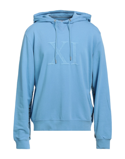 Shop Bikkembergs Man Sweatshirt Sky Blue Size M Cotton, Elastane