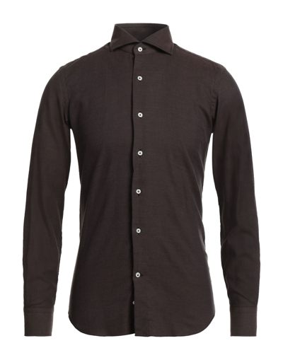 Shop Alessandro Gherardi Man Shirt Brown Size 15 ½ Cotton