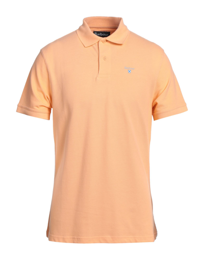 Shop Barbour Man Polo Shirt Apricot Size S Cotton In Orange