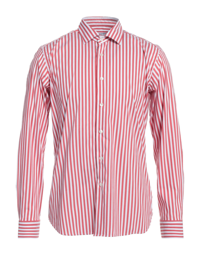 Shop Robert Friedman Man Shirt Red Size 15 ¾ Cotton, Polyamide, Elastane