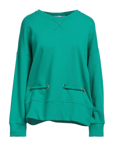 Shop Space Simona Corsellini Simona Corsellini Woman Sweatshirt Emerald Green Size S Cotton