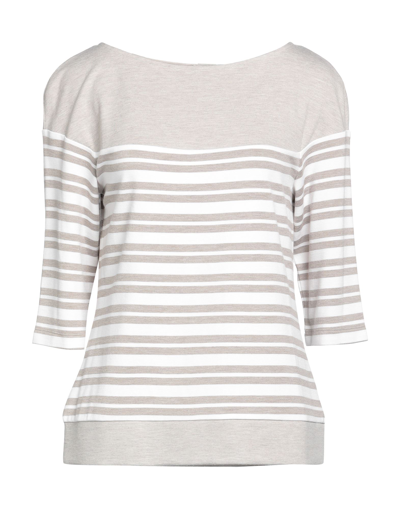 Shop Biancalancia Woman T-shirt Light Brown Size 4 Viscose, Polyamide, Elastane In Beige
