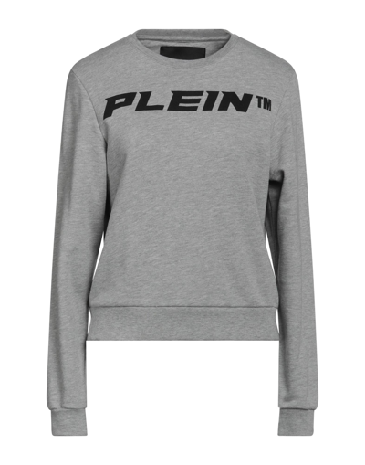 Shop Philipp Plein Woman Sweatshirt Grey Size Xl Polyester, Cotton