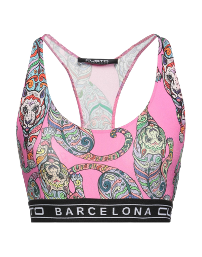 Shop Custo Barcelona Woman Top Fuchsia Size S Polyamide, Elastane In Pink