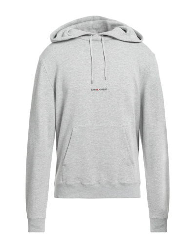 Shop Saint Laurent Man Sweatshirt Grey Size Xl Cotton, Polyester, Elastane
