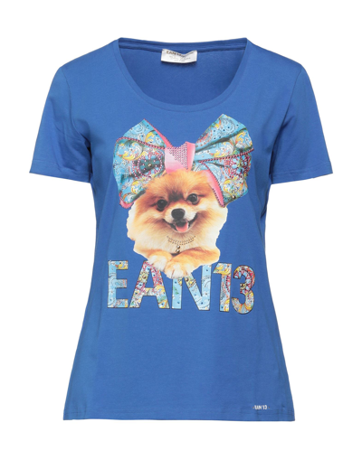 Shop Ean 13 Woman T-shirt Bright Blue Size 10 Cotton, Elastane