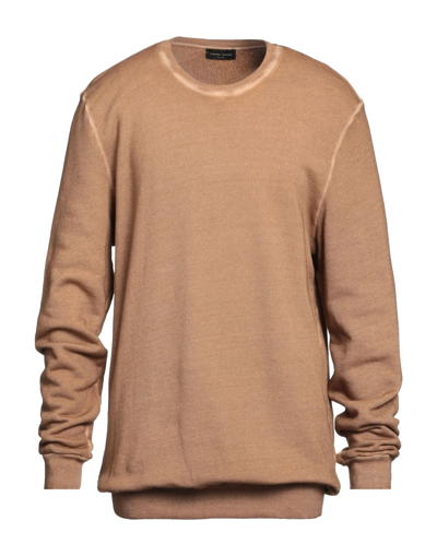 Shop Roberto Collina Man Sweatshirt Brown Size 46 Cotton