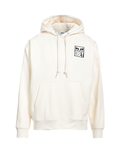 Shop Obey Man Sweatshirt Ivory Size S Cotton, Polyester In White