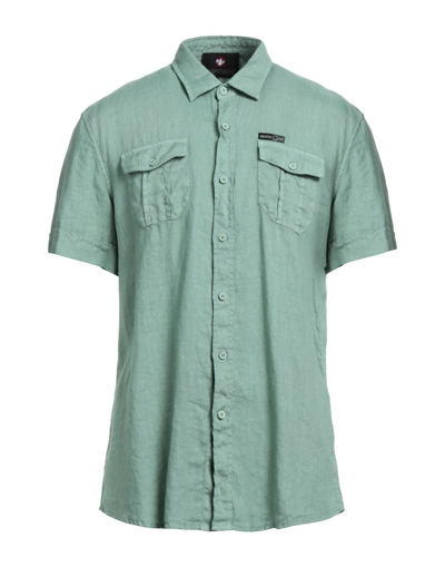 Shop Murphy & Nye Man Shirt Green Size Xs Linen