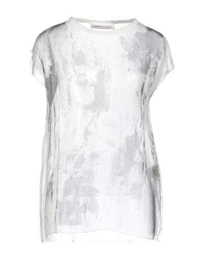 Shop Lamberto Losani Woman Top White Size 8 Silk