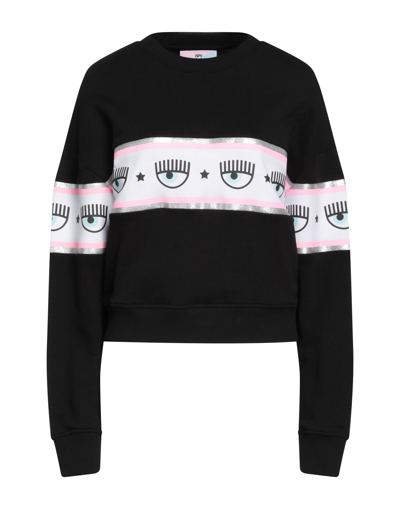 Shop Chiara Ferragni Woman Sweatshirt Black Size Xs Cotton
