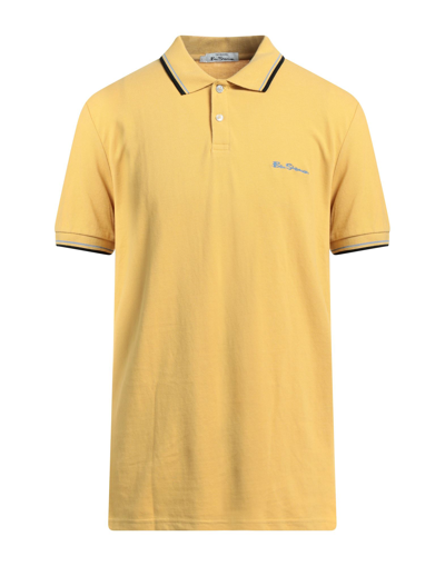 Shop Ben Sherman Man Polo Shirt Yellow Size Xxl Organic Cotton