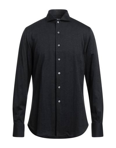 Shop Canali Man Shirt Black Size Xl Cotton