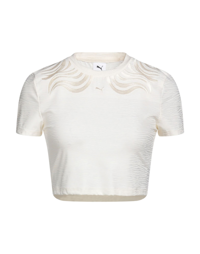 Shop Puma Woman T-shirt Beige Size S Polyester, Elastane