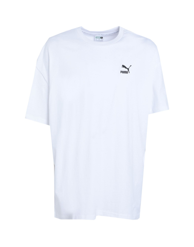 Shop Puma Classics Oversized Tee Man T-shirt White Size Xxl Cotton