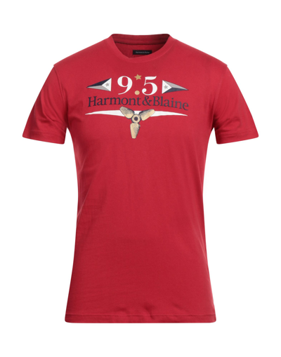 Shop Harmont & Blaine Man T-shirt Red Size 3xl Cotton