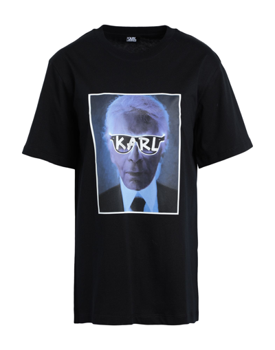 Shop Karl Lagerfeld Karl Archive T-shirt Woman T-shirt Black Size S Organic Cotton