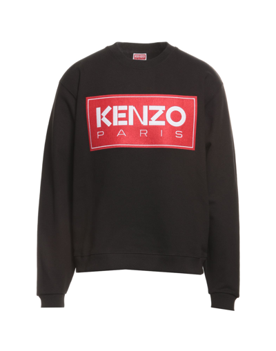Shop Kenzo Man Sweatshirt Black Size M Cotton, Elastane