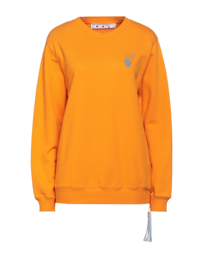 Off-white Sweatshirt Orange Size Cotton, Elastane | ModeSens