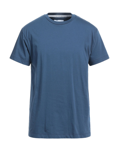 Shop Bikkembergs Man T-shirt Midnight Blue Size M Cotton, Elastane, Polyester