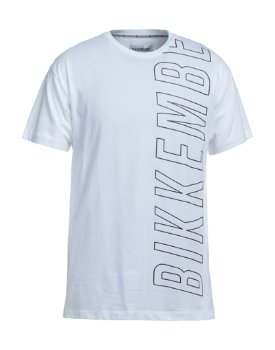 Shop Bikkembergs Man T-shirt White Size L Cotton, Elastane