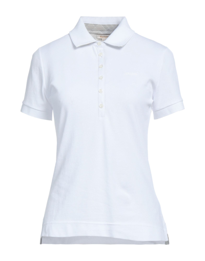 Shop Barbour Woman Polo Shirt White Size 6 Cotton, Elastane