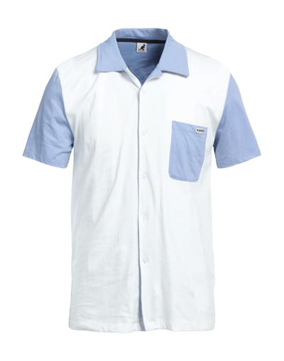 Shop Kangol Man Shirt Pastel Blue Size Xl Cotton
