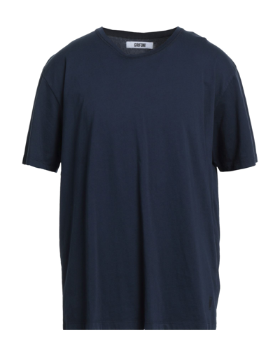 Shop Mauro Grifoni Man T-shirt Midnight Blue Size S Cotton