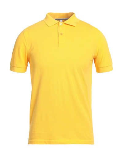 Shop Sun 68 Man Polo Shirt Apricot Size Xxl Cotton, Elastane In Orange