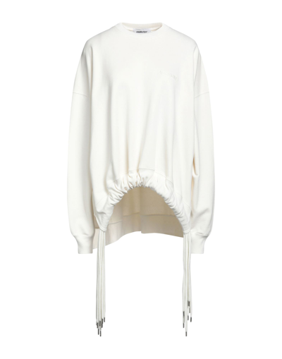 Shop Ambush Woman Sweatshirt Ivory Size Xxs Cotton, Polyester In White