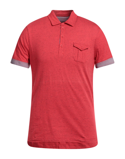 Shop Byblos Man Polo Shirt Red Size Xl Cotton, Polyester, Polyamide, Elastane