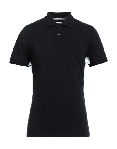 Shop Bikkembergs Man Polo Shirt Black Size S Cotton, Elastane, Polyester