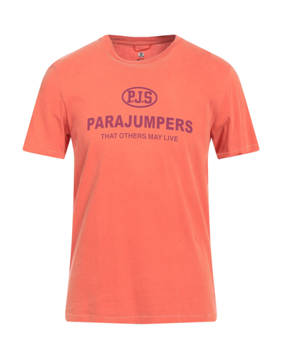 Shop Parajumpers Man T-shirt Orange Size L Cotton