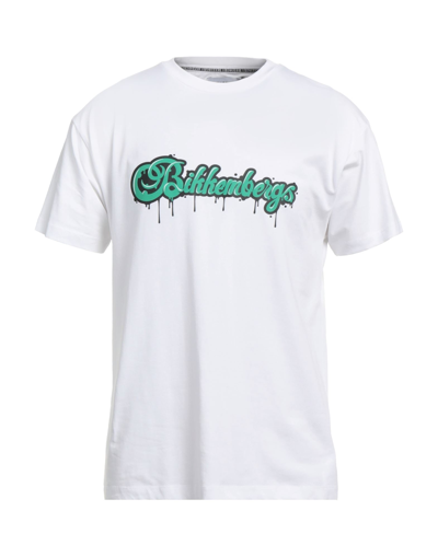 Shop Bikkembergs Man T-shirt White Size L Cotton, Elastane