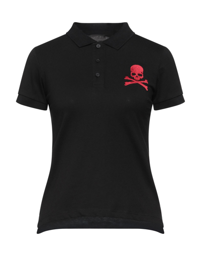 Shop Philipp Plein Woman Polo Shirt Black Size Xs Cotton