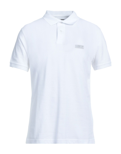 Shop Barbour Man Polo Shirt White Size M Cotton