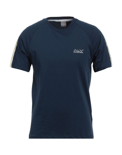 Shop Alv By Alviero Martini Man T-shirt Midnight Blue Size Xl Cotton