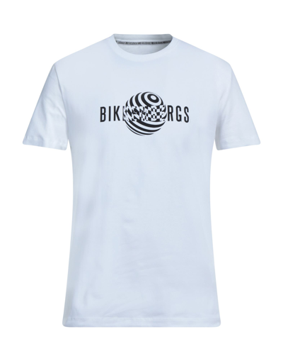 Shop Bikkembergs Man T-shirt White Size M Cotton, Elastane