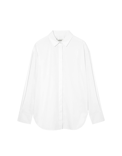 Shop Cos Woman Shirt White Size 14 Cotton
