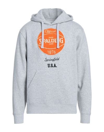 Shop Spalding Man Sweatshirt Grey Size L Cotton, Polyester