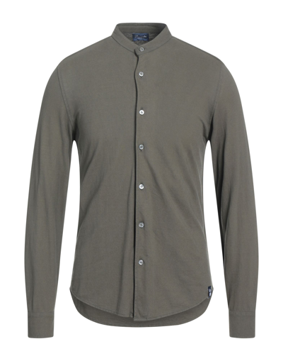 Shop Drumohr Man Shirt Military Green Size Xl Cotton