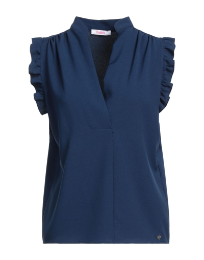 Shop Blugirl Blumarine Woman Top Midnight Blue Size 6 Polyester, Elastane