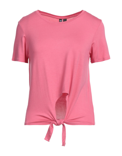 Shop Pieces Woman T-shirt Pink Size L Ecovero Viscose, Elastane